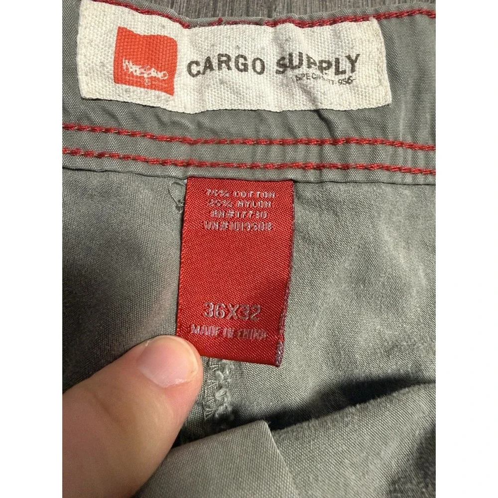 Vintage 90s Mossimo Baggy Cargo Pants Men's Khaki ‎ Military Grunge Skater 36x31